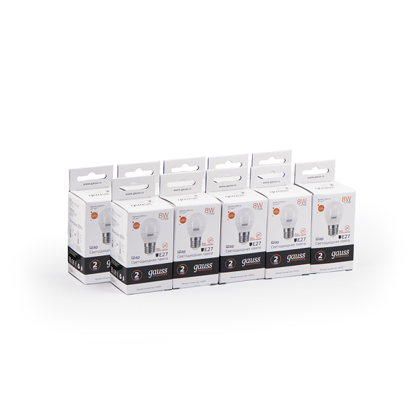 Купить Gauss Лампа Elementary Шар 8W 520lm 3000K Е27 LED 53218