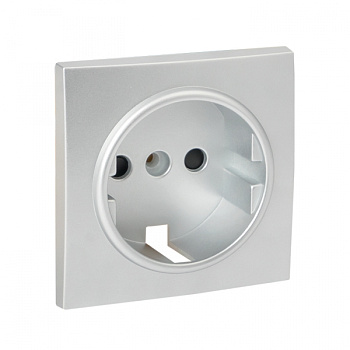 EKF PROxima Валенсия лицевая панель розетки 1-местной с/з 16А сталь с защ. штор.