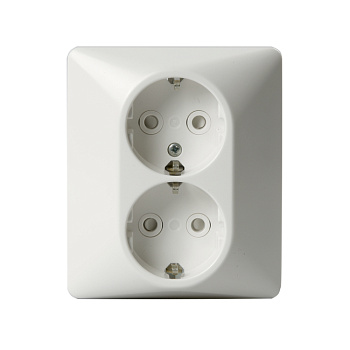 ABB Jussi Бел Розетка DoubleSCHUKO в сборе с заземлением, 16А/250В, зажимные клеммы 2TKA000945G1