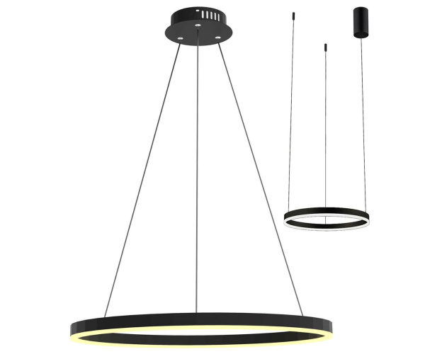 Kink Light 08212,19A(4000K) Подвес Тор черный d40 h150 Led 23W (4000K) 2 типа крепления