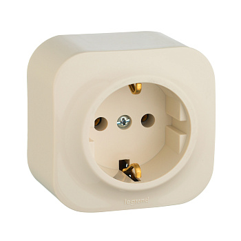Legrand Quteo Бежевый Розетка с/з 782241