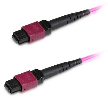 Hyperline FHD-MC3-504-MPOF12/PS-MPOF12/PS-A-5M-LSZH-MG Патч-корд волоконно-оптический MPO (мама)-MPO (мама), тип A, 12 волокон, 50/125 (OM4), 40/100G, 361684