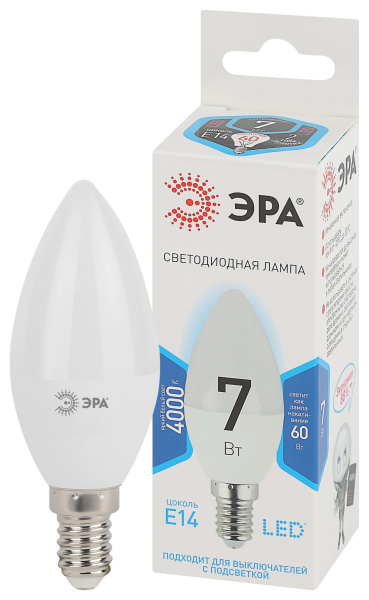 ЭРА LED B35-7W-840-E14 (диод, свеча, 7Вт, нейтр, E14)