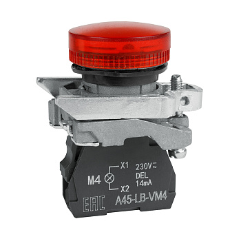 КЭАЗ Сигнальная лампа OptiSignal D22 C4-L-M4 красная металл 230-240VAC XB4BVM4