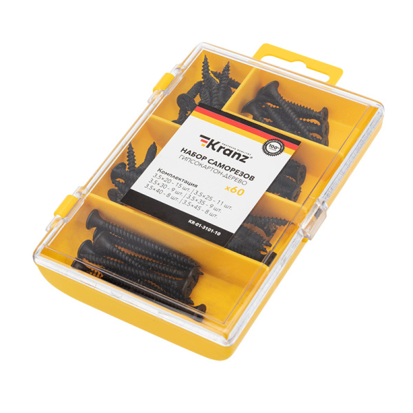 Kranz Набор саморезов по дереву 60 шт. KR-01-3101-10