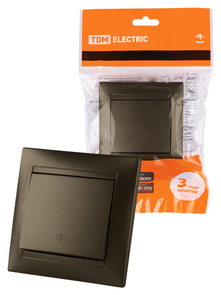 TDM Перекрестный выключатель 1-кл. 10А бронза "Лама" SQ1815-0736