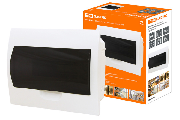 TDM Бокс ЩРВ-П-12модулей встраиваемый пластик IP41 SQ0902-0004