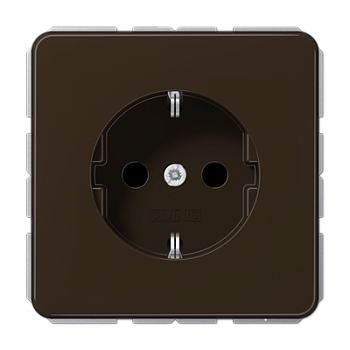 JUNG Коричневая Розетка штепсельная Schuko 16A 250V с защитой от детей, центральная плата CD1520BFKIBR