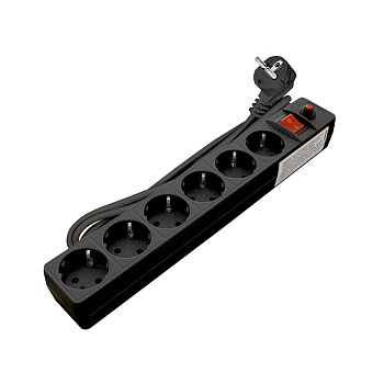 UNIVersal Сетевой фильтр ПВС 3*0,75 черный 1,8м 967U-4001