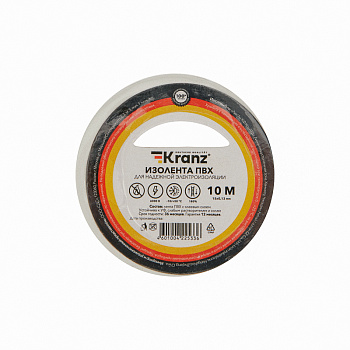 Kranz Изолента ПВХ 0.13х15 мм, 10 м, белая (10 шт./уп.) KR-09-2001