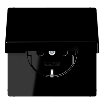 JUNG SCHUKO розетка с крышкой, чёрный LS1520BFKLSW