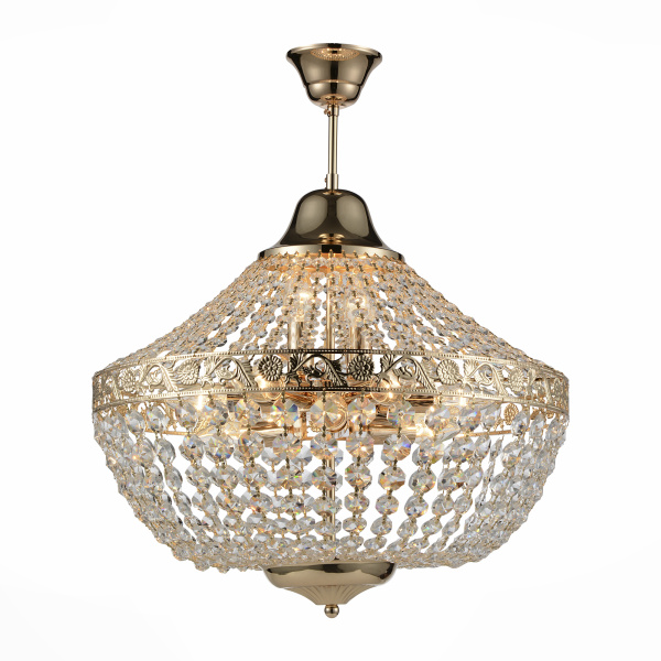 ST LUCE SL669.203.11 Люстра подвесная  Французское золото/Прозрачный E14 11*40W ST LUCE SL669.203.11 Люстра подвесная  Французское золото/Прозрачный E14 11*40W