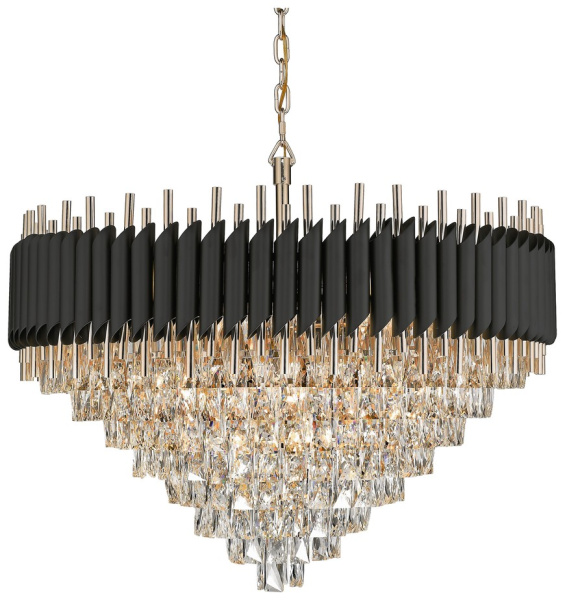 Wertmark WE138.21.023 Люстра подвесная Белое золото/Прозрачный, Черный E14 21*40W