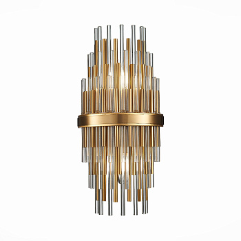 ST LUCE  SL1628.301.02 Бра Латунь/Прозрачный, Латунь E14 2*40W ST LUCE  SL1628.301.02 Бра Латунь/Прозрачный, Латунь E14 2*40W
