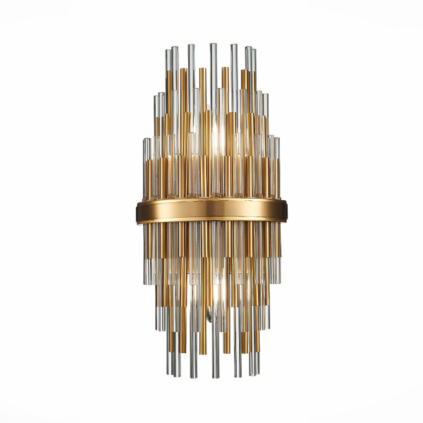 ST LUCE  SL1628.301.02 Бра Латунь/Прозрачный, Латунь E14 2*40W ST LUCE  SL1628.301.02 Бра Латунь/Прозрачный, Латунь E14 2*40W