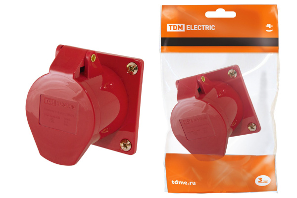 TDM Розетка 415 скрытая 3Р+РЕ+N 16А 380В IP44 SQ0604-0013