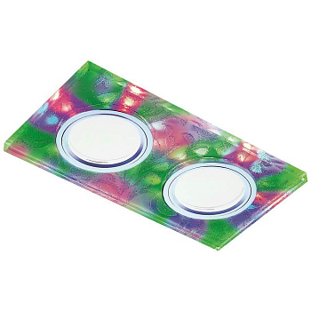 Ambrella Встраиваемый точечный светильник со светодиодной лентой S234/2 W/CH/M белый/хром/MR16+3W/2MR16+6W(LED MULTI)