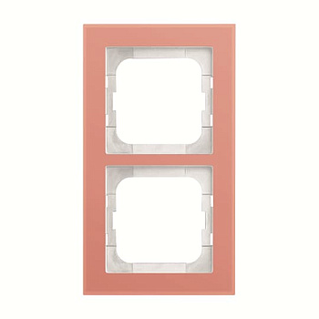ABB Axcent Стекло Благородный коралл Рамка  2-постовая 2CKA001754A4766
