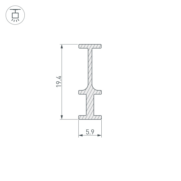 Купить Arlight Профиль-держатель FOLED-RAIL-2000 (Алюминий) 025232