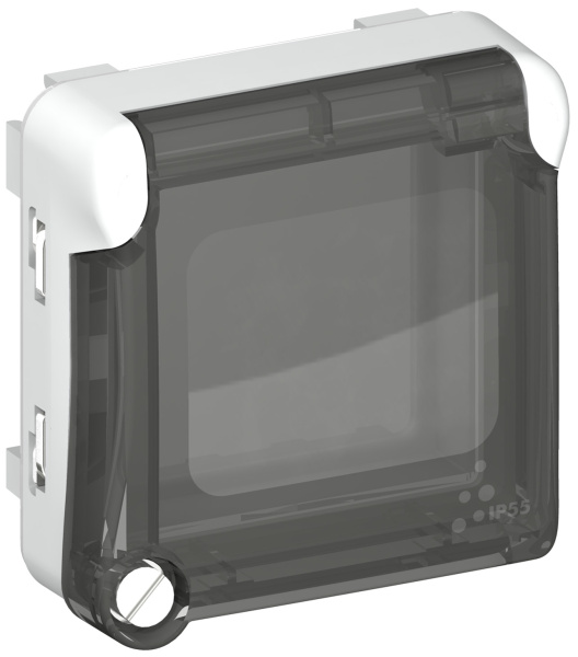 Купить Legrand Plexo Адаптер для двухмодульных механизмов Mosaic с запираемой дымчатой крышкой 069579
