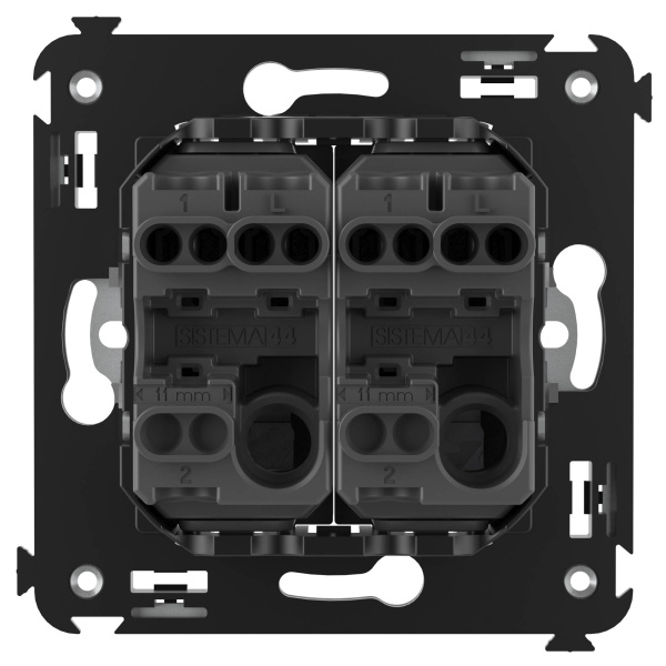 Купить DKC Выключатель двухклавишный в стену, "Avanti", "Черный квадрат"