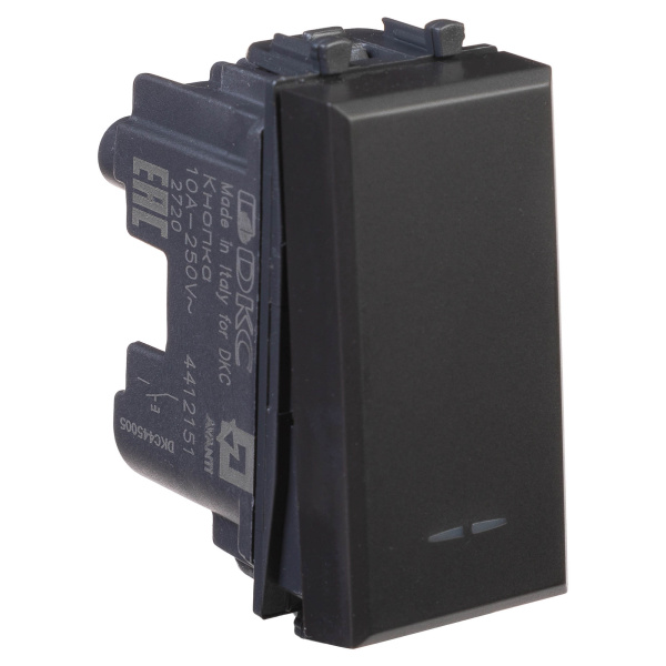 Купить DKC Кнопка модульная, "Avanti", "Черный матовый", 1 модуль