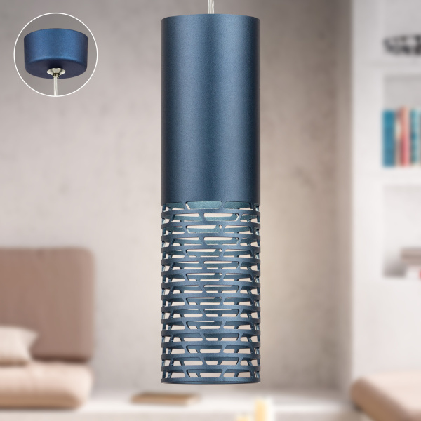 ЭРА Светильник подвесной (подвес) PL34 BL MR16 GU10 потолочный цилиндр синий