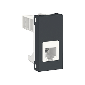 SE Unica Modular Антрацит Розетка телефонная, RJ12, одиночная 1 модуль NU349154
