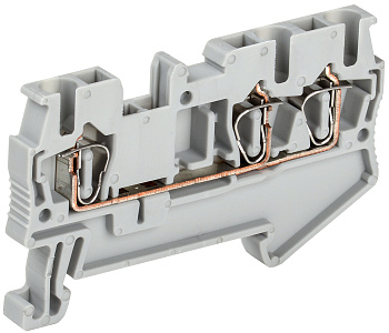 IEK Клемма пружинная КПИ 3в-2,5 3 вывода 31А серый