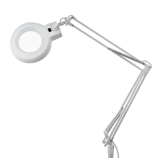 Лупа на струбцине круглая 3D с подсветкой, белая Rexant 31-0001
