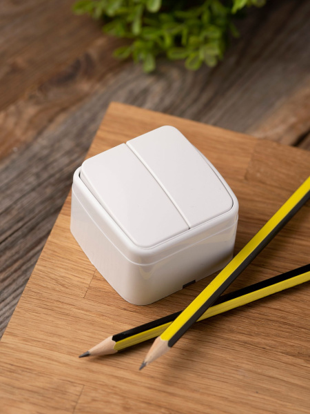 Купить EKF Basic Минск Белый Выключатель 2-кл, 10А, ОП