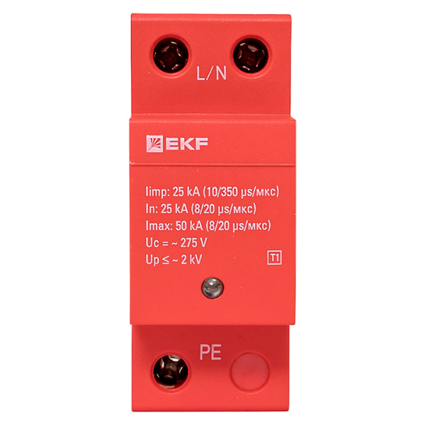 Купить Устройство защиты от импульсных перенапряжений Класс 1 Iimp 25kA (10/350μs) 1P EKF