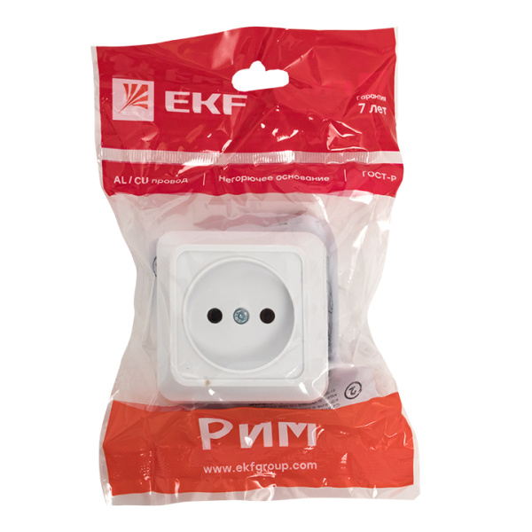 Купить EKF PROxima Рим Розетка 1-местная 10А без заземления белая