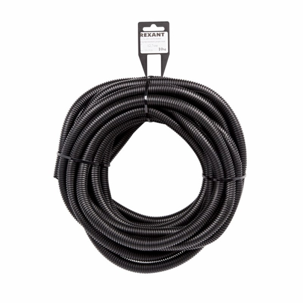 Труба автомобильная гофрированная 12,7 мм ПОЛИПРОПИЛЕН 10 м разрезная Rexant 15-1310