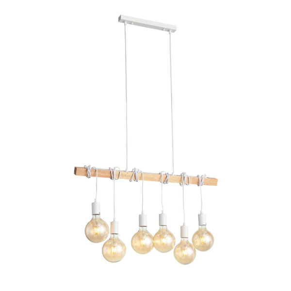 Купить Evoluce SL1142.503.06 Светильник подвесной Белый, Светлое дерево E27 6*60W