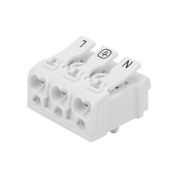 Клемма пружинная соединительная КСП 3-полюсная с монтажными ножками (100 шт./уп.) Rexant 07-6215-1