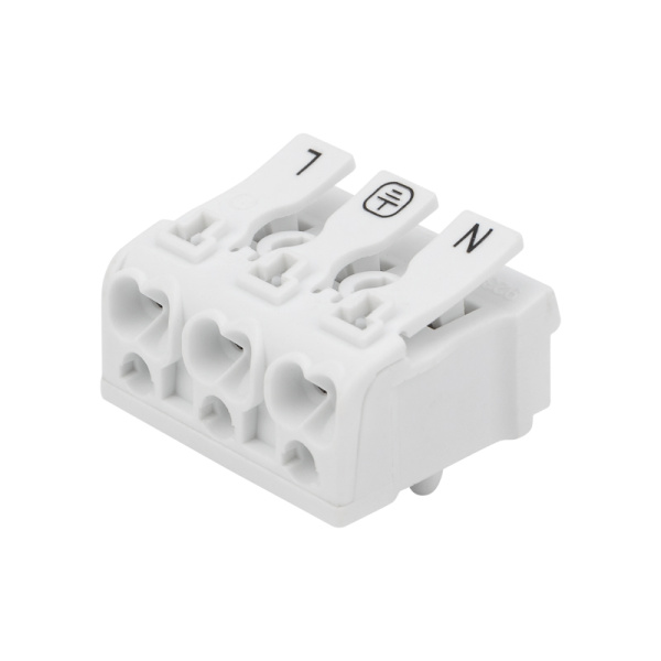 Клемма пружинная соединительная КСП 3-полюсная с монтажными ножками (100 шт./уп.) Rexant 07-6215-1