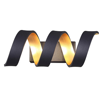 Odeon Light 3832/9WL ODL20 47 черный/золотистый/металл Настенный светильник LED 4000K 9W 220V SPIRA