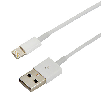 USB кабель для iPhone 5/6/7 моделей original copy 1:1 белый Rexant 18-0001