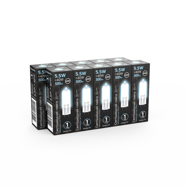 Купить Gauss Лампа G4 AC220-240V 5.5W 500lm 4100K стекло LED 107807205
