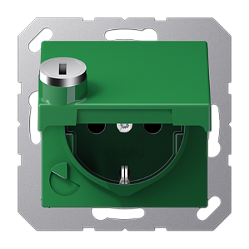 JUNG SCHUKO® розетка с замком, зелёная A1520BFKLSLGN
