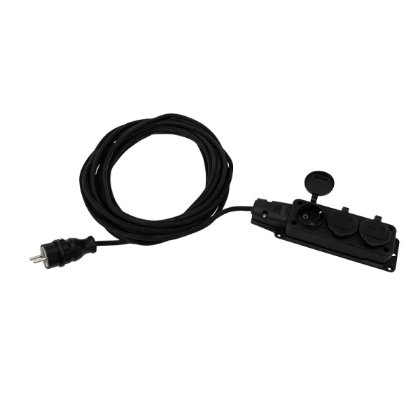 Удлинитель-шнур КГ 3х1.5, 10 м, 3 гнезда, морозостойкий, с/з, 16 А, 3500 Вт, IP44 (Сделано в России) Rexant 11-7074