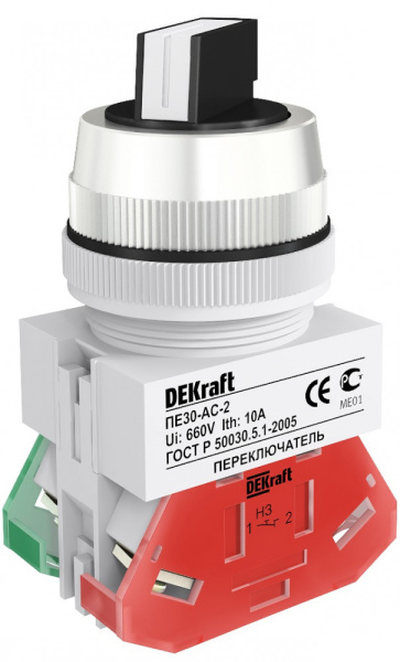 Dekraft Переключатель на 2 фикс. полож. I-O станд. ручка ПЕ-30
