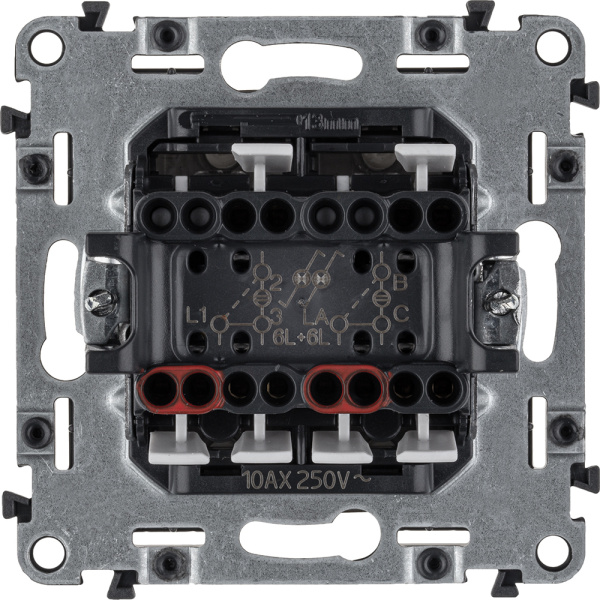 Купить Legrand Valena ALLURE DIY Сл.кость Переключатель 2-клавишный с подсветкой 10А 250В 752809