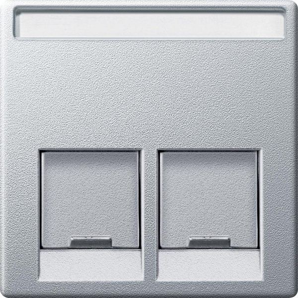 Купить SE Merten SM Алюминий Центральная плата для розетки 2-ой с разъемом RJ45 MTN466560