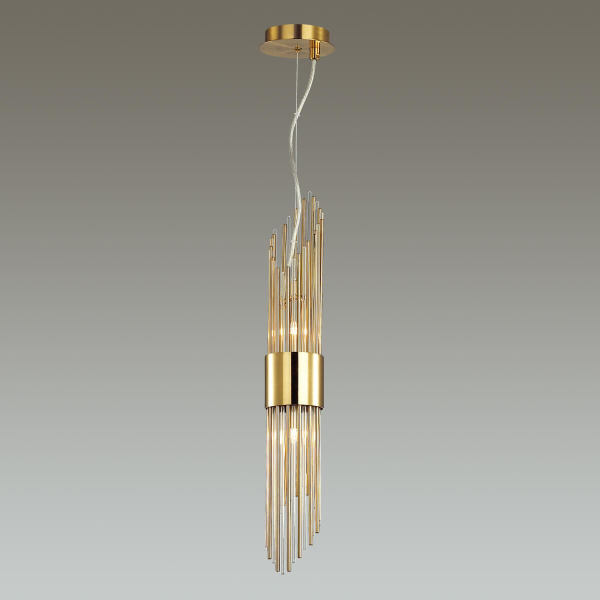 Купить Odeon Light 4847/2 HALL ODL21 335 золото/металл/стекло Подвес G9 2*40W FLAMBI