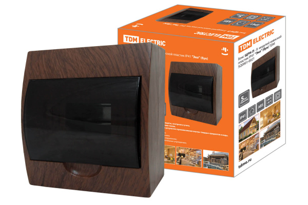 TDM Бокс ЩРН-П-8 модулей навесной пластик IP41 "Эко" (бук) SQ0901-0021