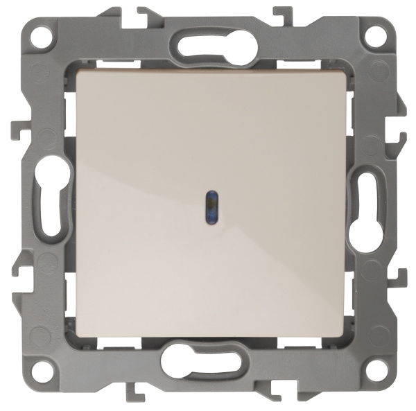 ЭРА 12-1102-02 Выключатель с подсветкой, 10АХ-250В, IP20, 12, Слоновая кость