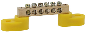 ЭРА NO-222-108-1Желтый  Шина PE "земля" на двух угловых изоляторах ШНИ-6х9-6-У2