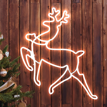 ЭРА ENIOF - 14 Неоновая фигура Олень, холодный белый свет, 64*60 см, 220V, длина провода 1 м, IP44